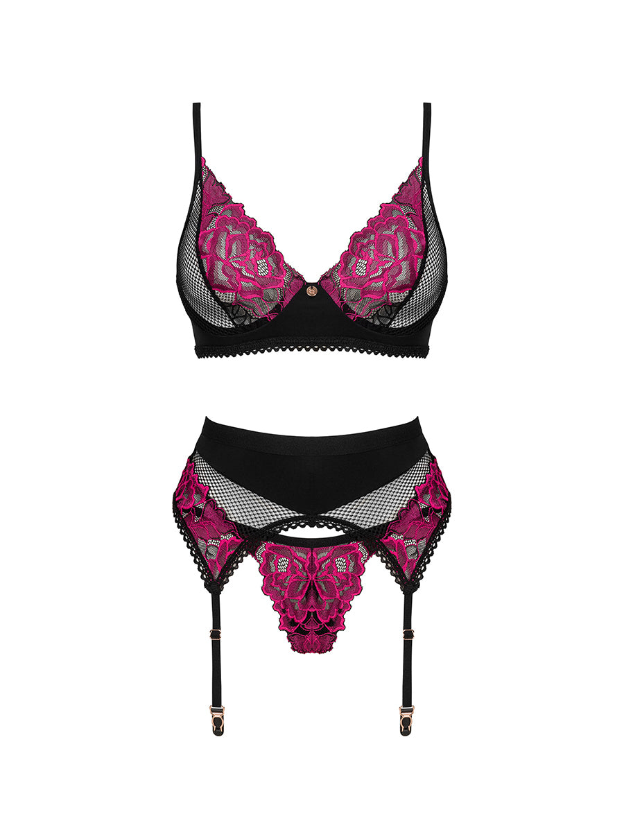 Rosenty Lingerie Set with Rose Embroidery