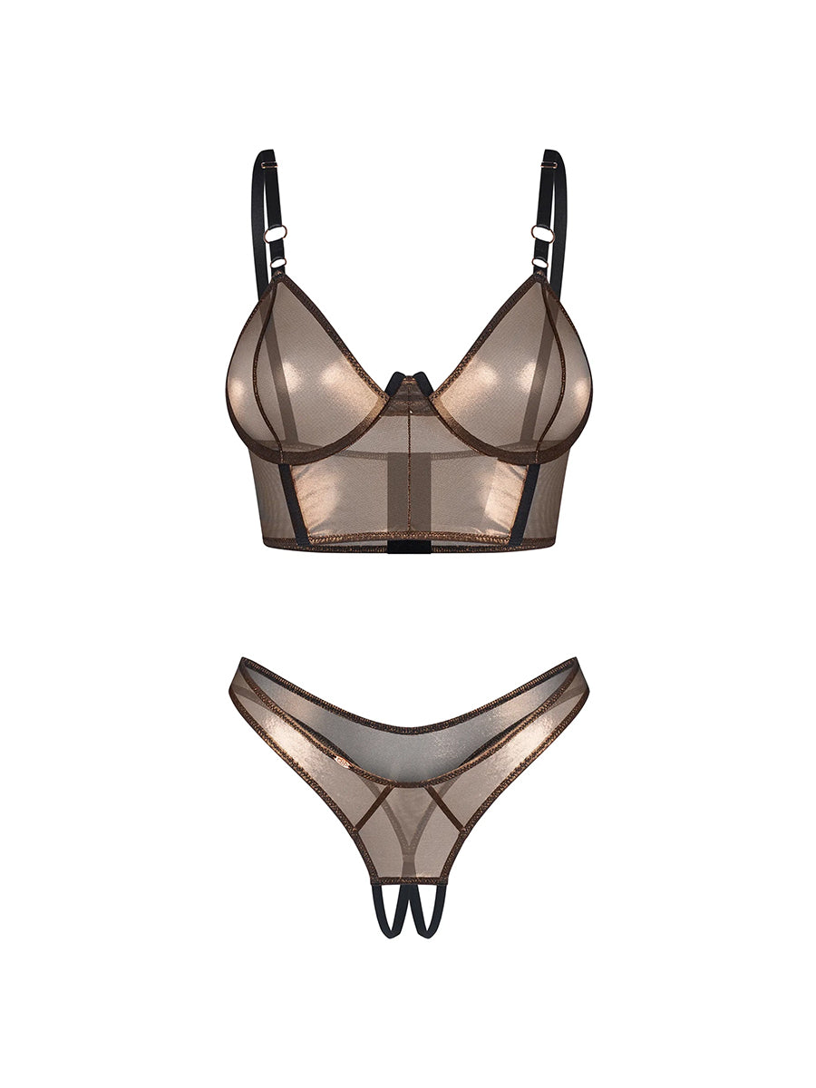 Soranna Shimmer Top & Crotchless Thong