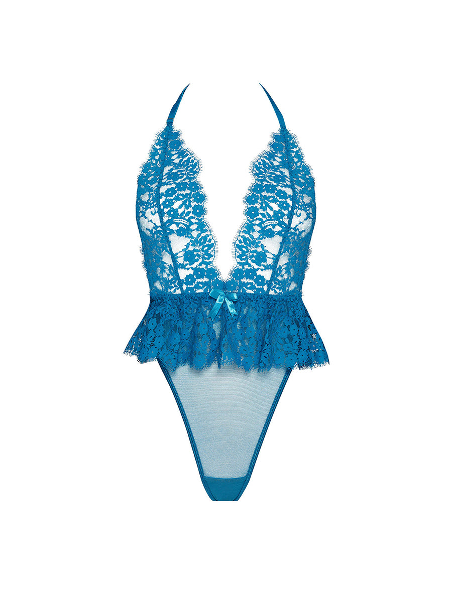 Karla Turquoise Lace Bodysuit