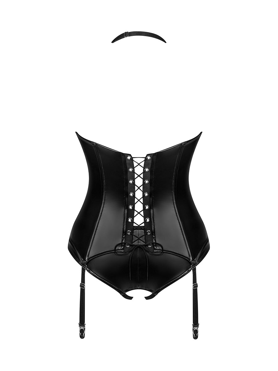 Viranes Corset & Crotchless Panties