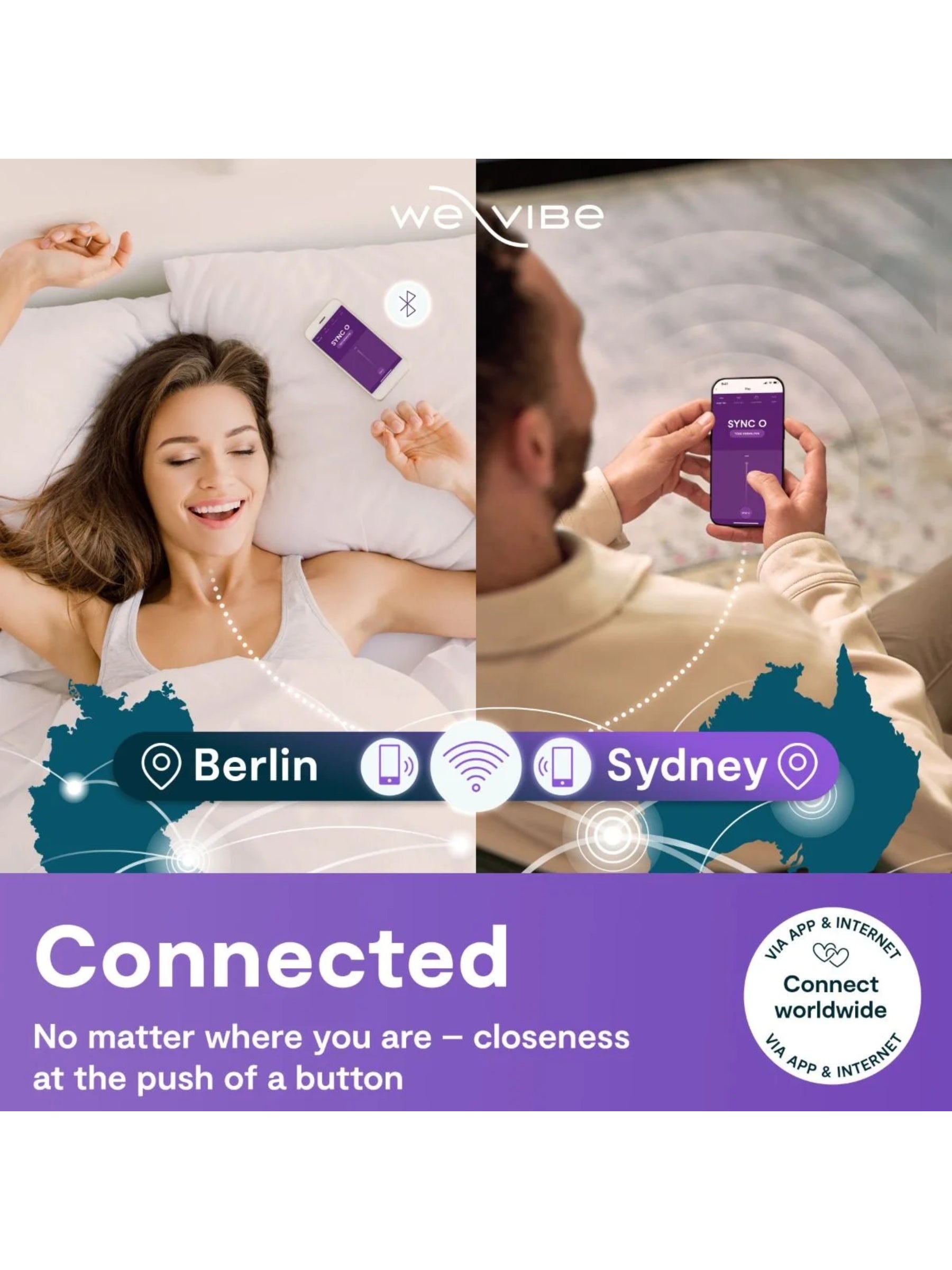 We-Vibe Sync O couples vibrator featuring a secure O-shape architecture for uninterrupted hands-free stimulation.