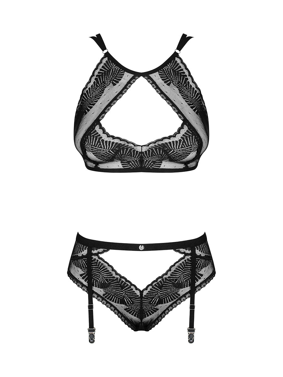 Allastia 2 Pc Lingerie Set - Black