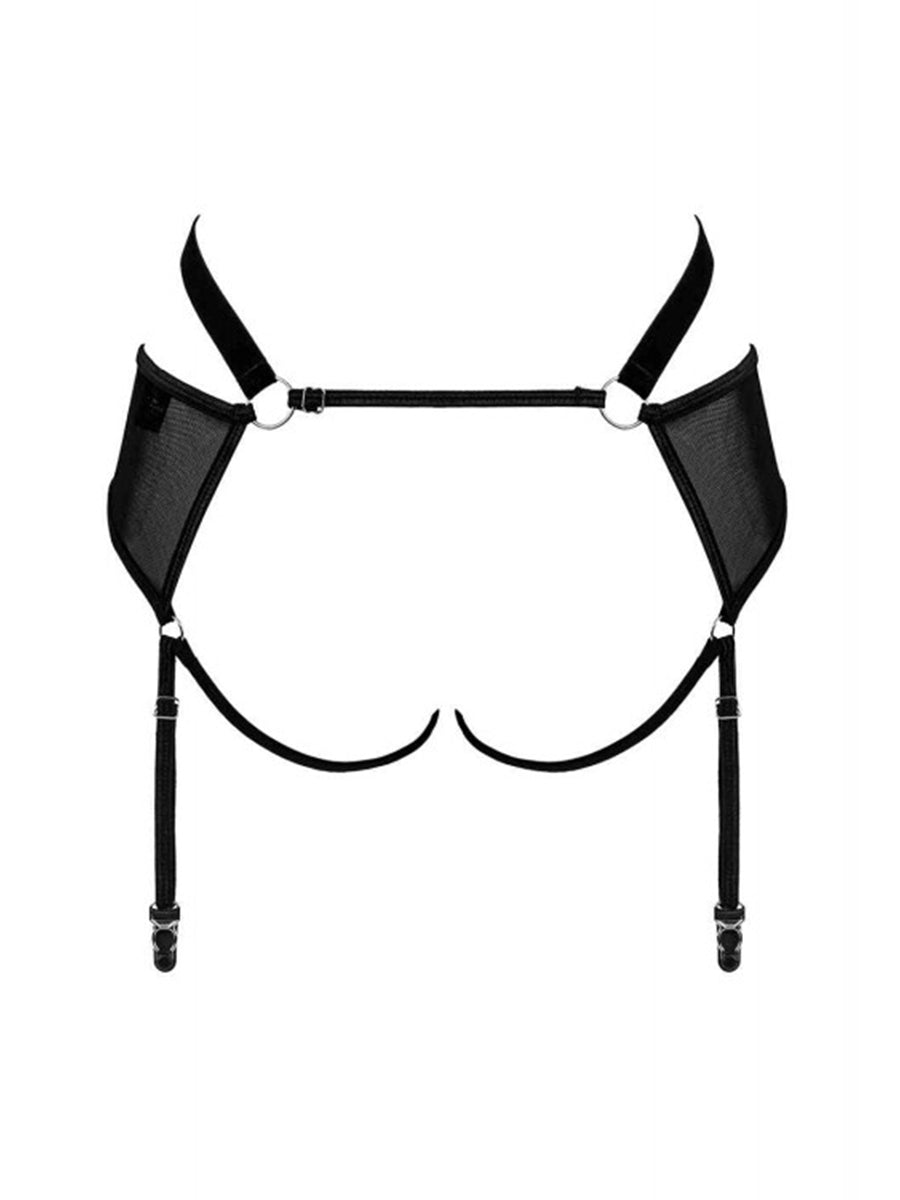 Allunes Open Garter Belt - Black