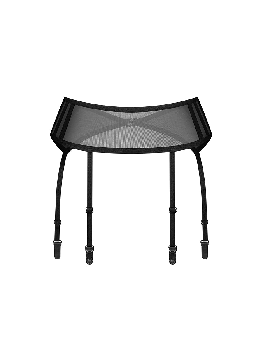 Aurorium Black Transparent Garter Belt