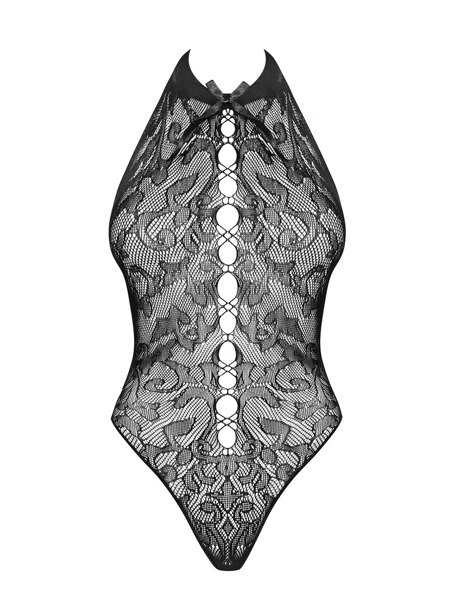 B119 Sensual Teddy with Bow - Black