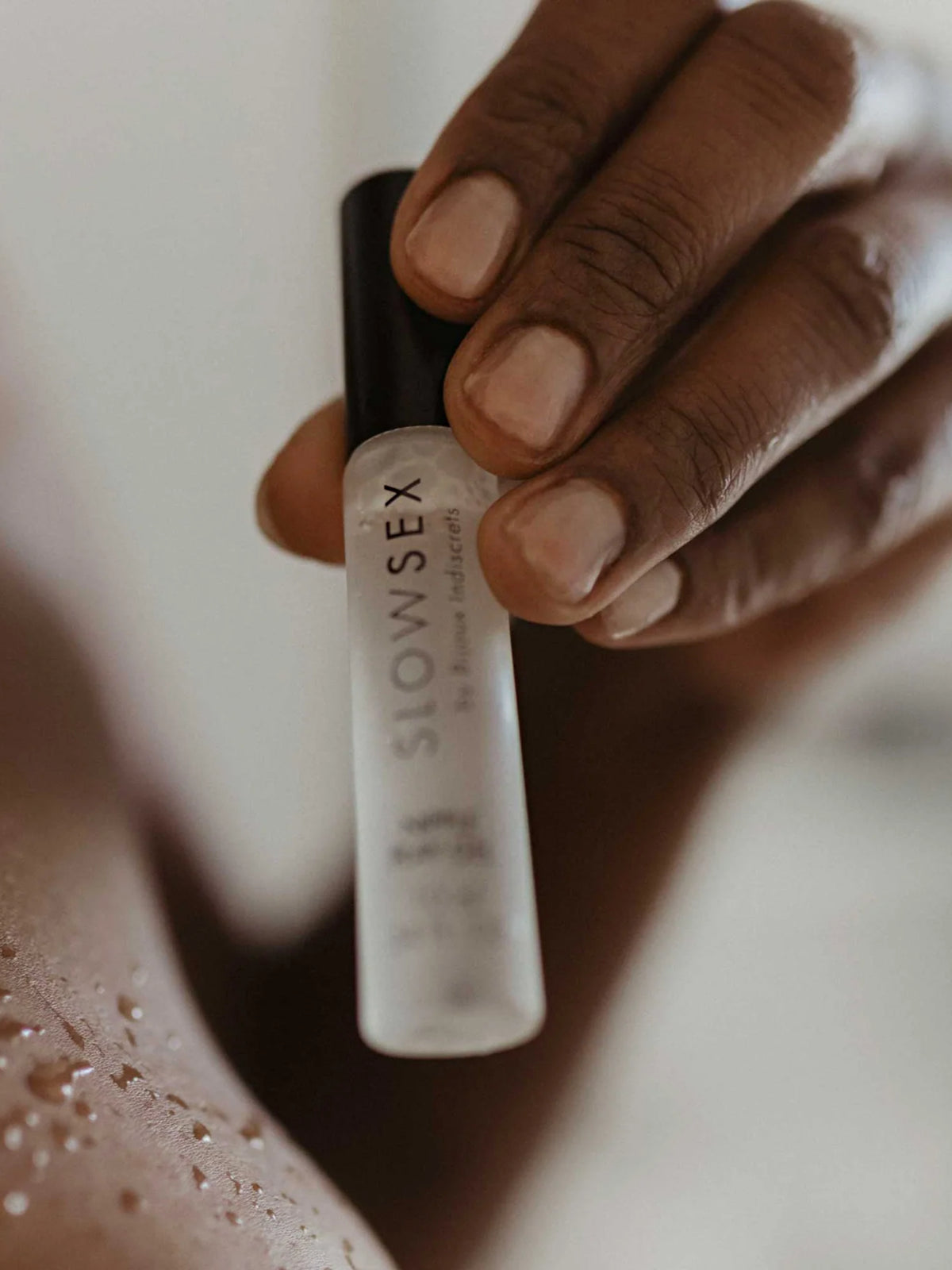 Bijoux Indiscrets cooling nipple play gel featuring a metallic roll-on applicator and the patented Frescolat molecule.
