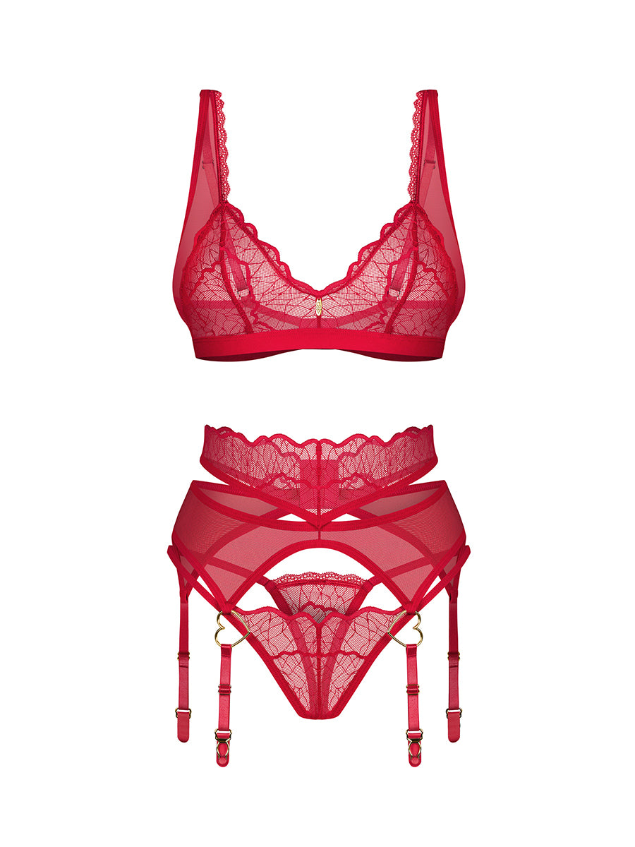 Cupide Desir Lingerie Set - Red