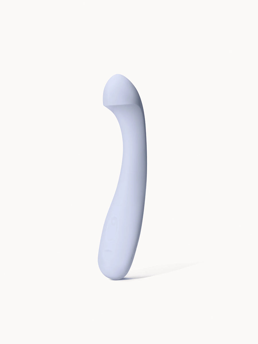 Dame Arc ergonomic internal G-spot vibrator with a squishy bulb and curved handle.