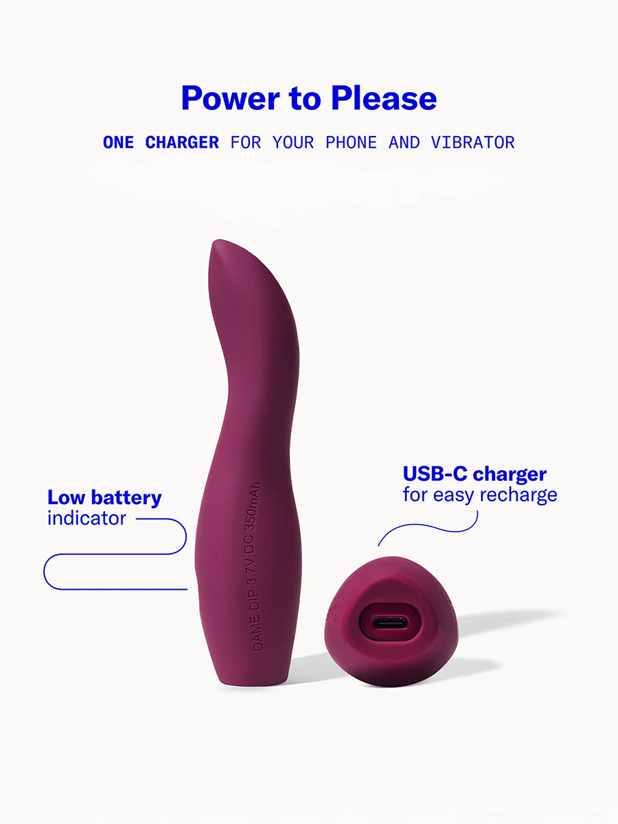 Dame Dip essential seamless vibrator crafted from soft medical-grade silicone for intuitive exploration.