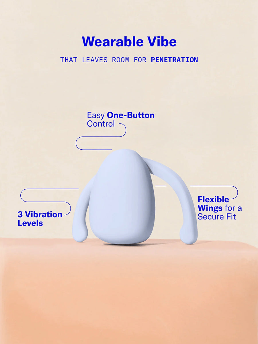 Dame Eva II wearable hands-free vibrator for couples, crafted from soft medical-grade silicone.