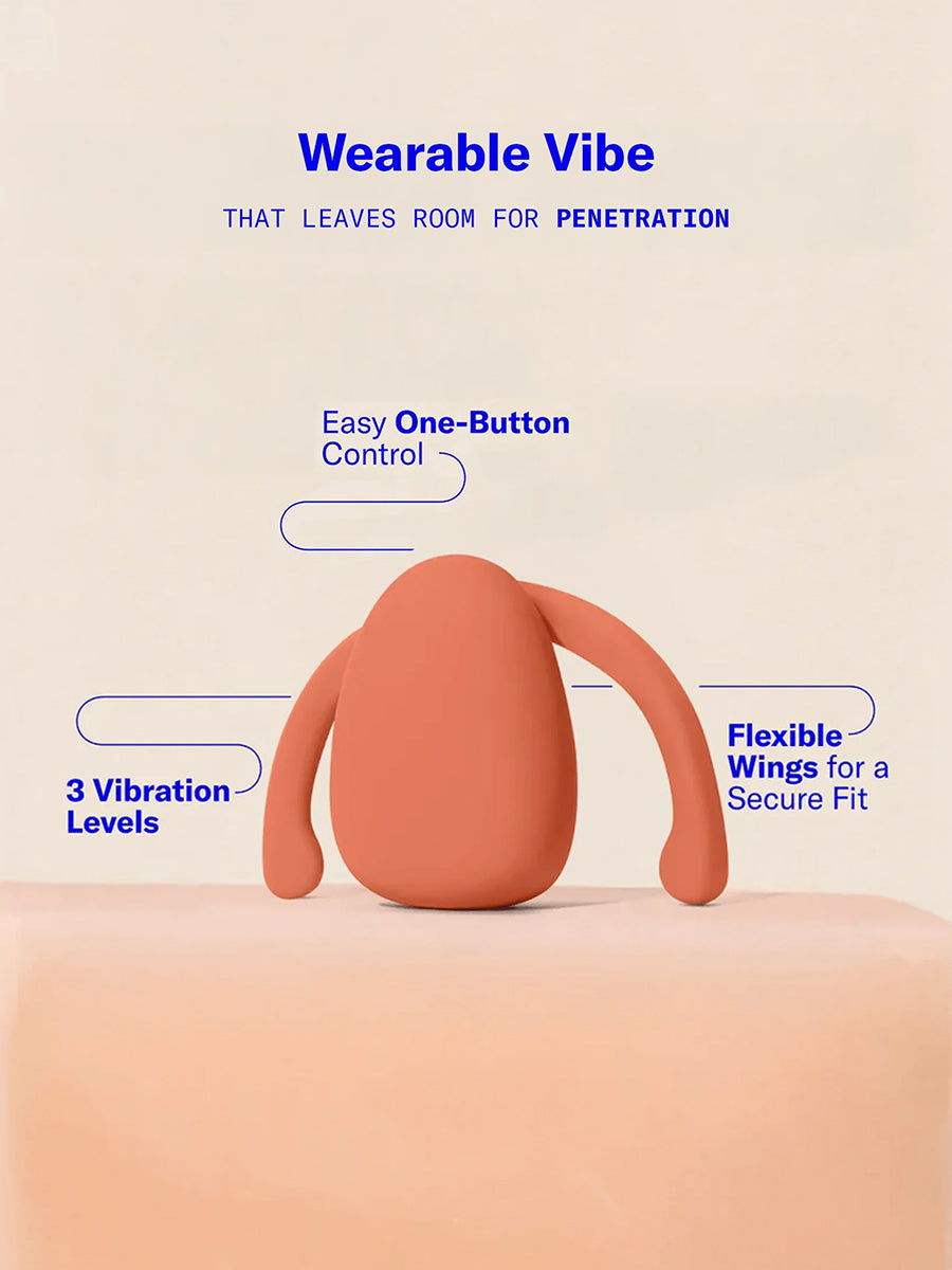 Dame Eva II wearable hands-free vibrator for couples, crafted from soft medical-grade silicone.