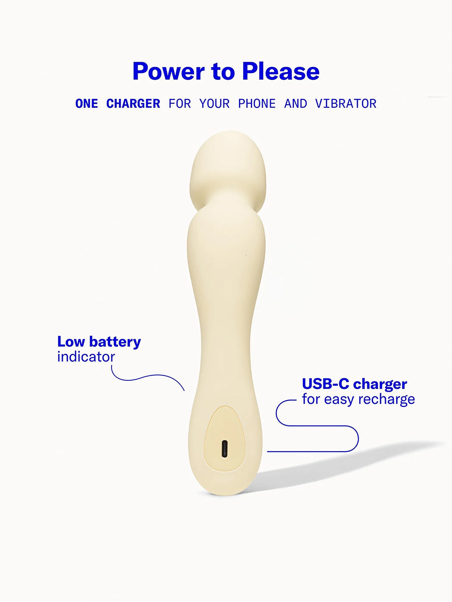 Dame Min compact flexible wand vibrator for broad, immersive sensory stimulation.