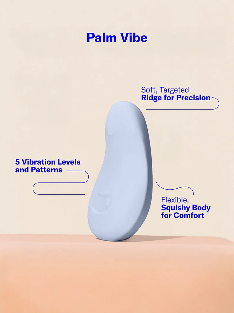 Dame Pom flexible palm vibrator crafted from soft medical-grade silicone for targeted stimulation.