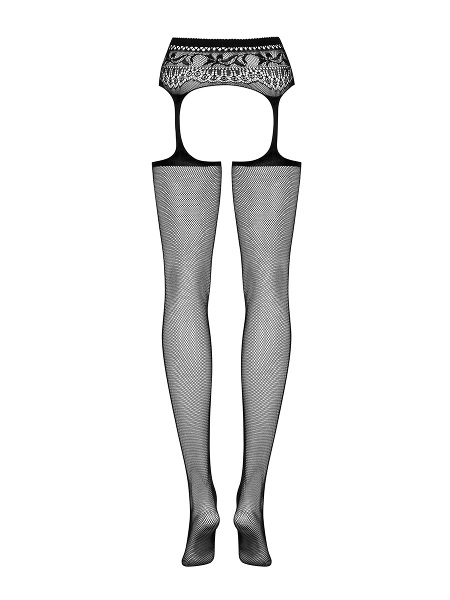 S307 Black Garter Stockings