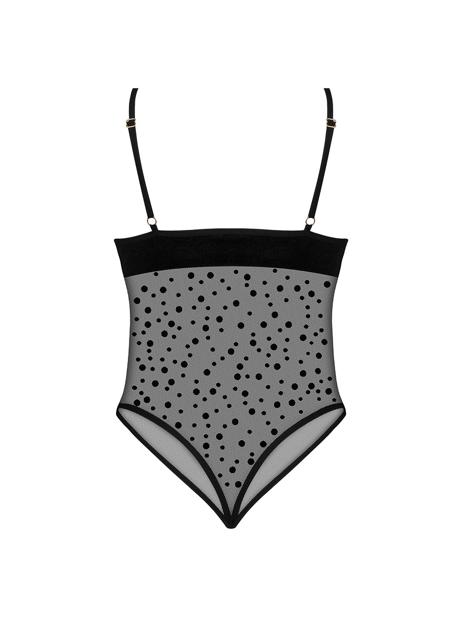 Amalia Black Sensual Tulle Bodysuit