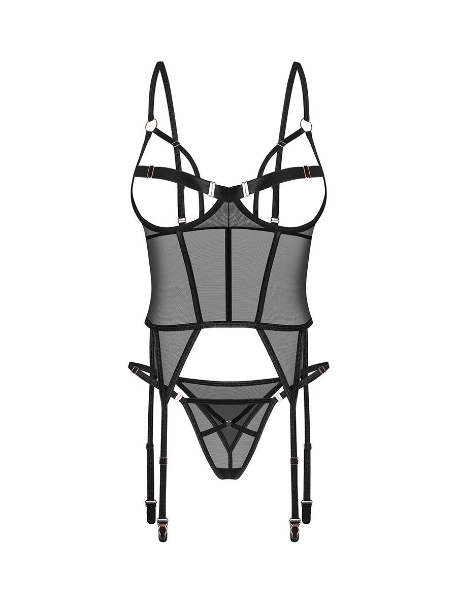 Euridia Corset and Thong - Black
