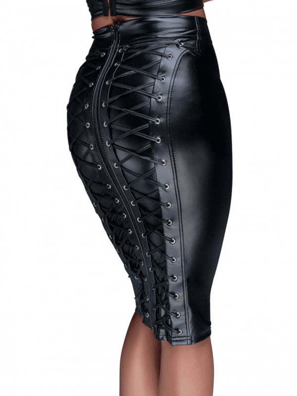 Noir Handmade Power Wetlook pencil skirt