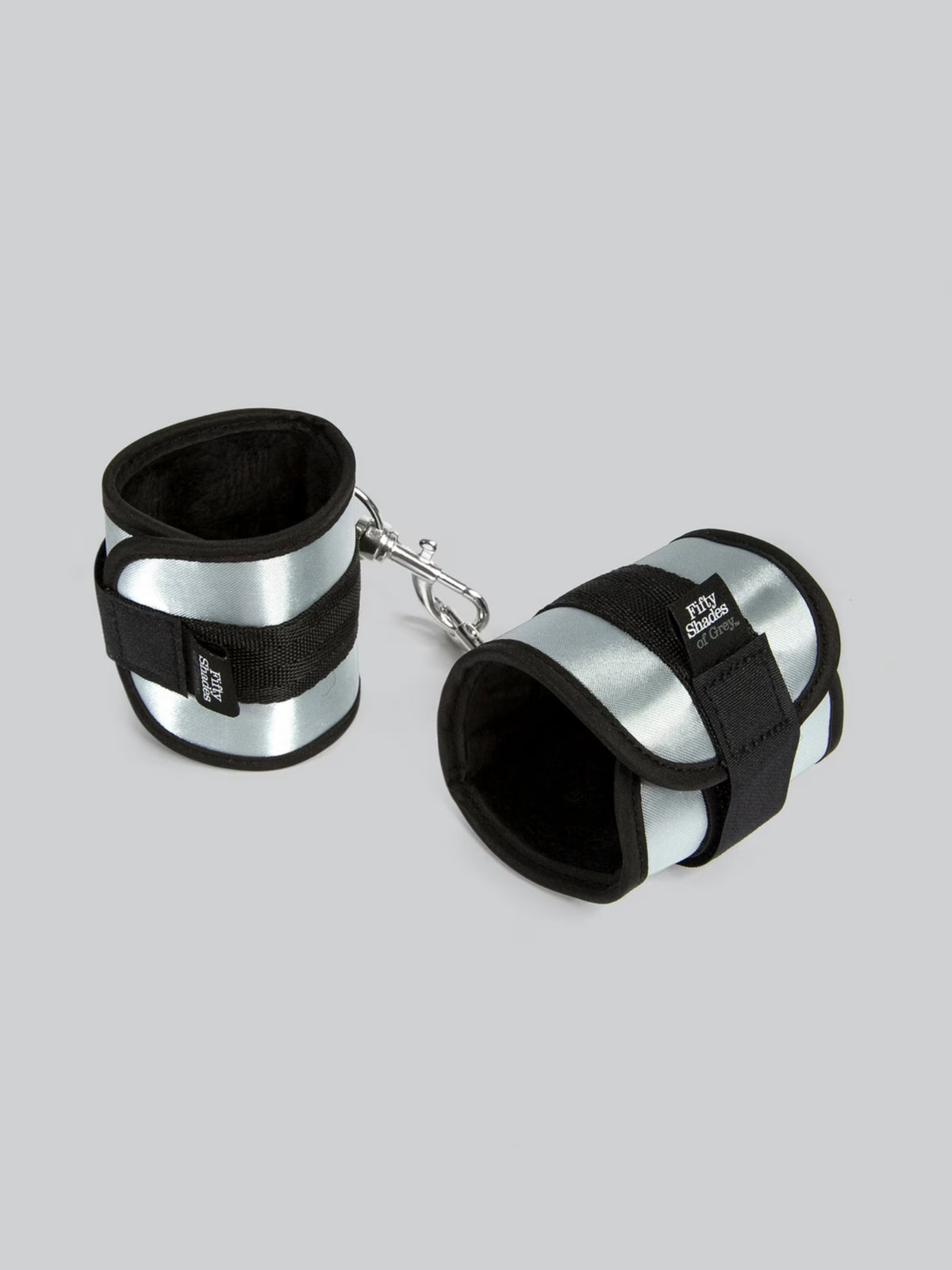 Fifty Shades of Grey Totally His soft velcro restraint cuffs featuring secure D-rings and adjustable straps.