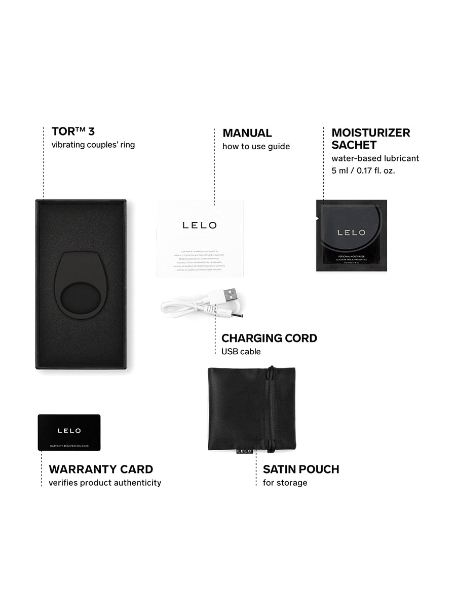 LELO TOR 3 premium liquid silicone couples sensory ring with acoustic discretion.