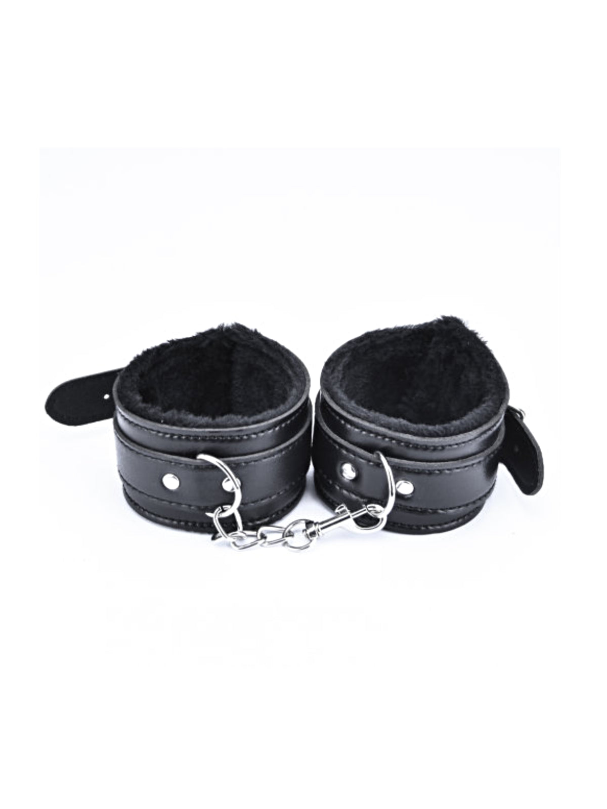 Loving Joy 8-piece black sensory restraint kit featuring sleek PVC cuffs, blindfold, and structural accessories.