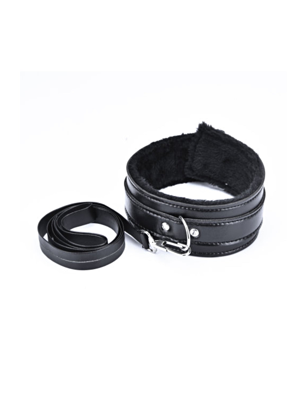 Loving Joy 8-piece black sensory restraint kit featuring sleek PVC cuffs, blindfold, and structural accessories.