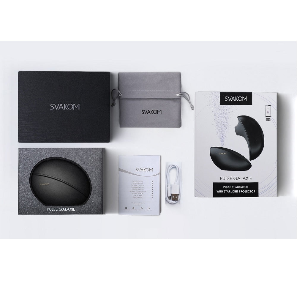 Galaxie Suction Vibrator with Mood Projector Midnight Black