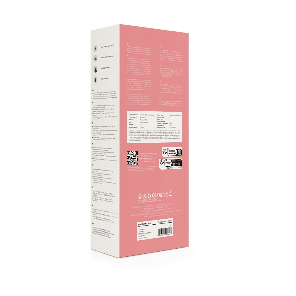 Ava Neo Interactive Thrusting Vibrator Peach Pink