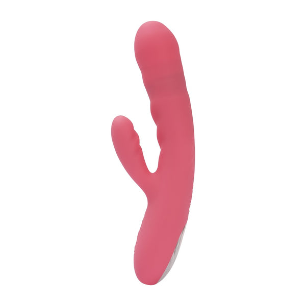 Svakom Avery Thrusting Vibrator with Clitoral Stimulator Strawberry Pink