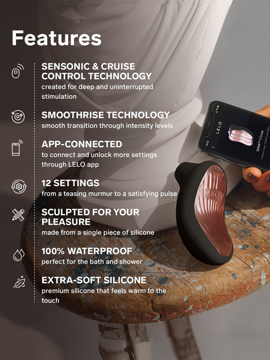 LELO Sona 3 Cruise black sonic wave clitoral massager luxury intimate toy_05