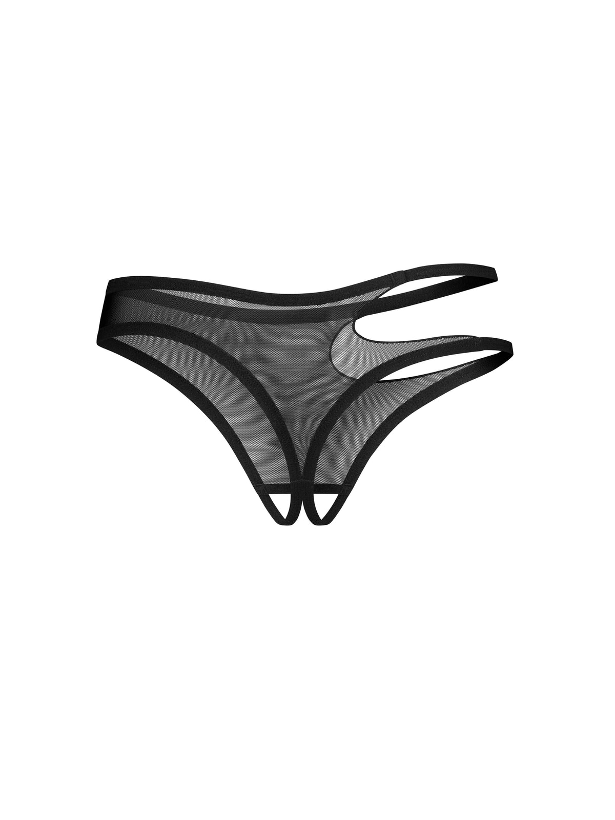 Saturis Crotchless Thong with Cutout