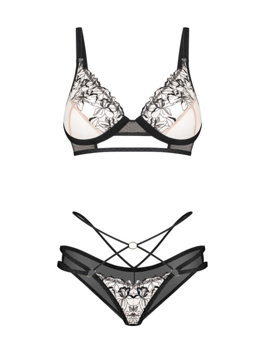 Vila Blanes 2 Pieces Lingerie Set - Black
