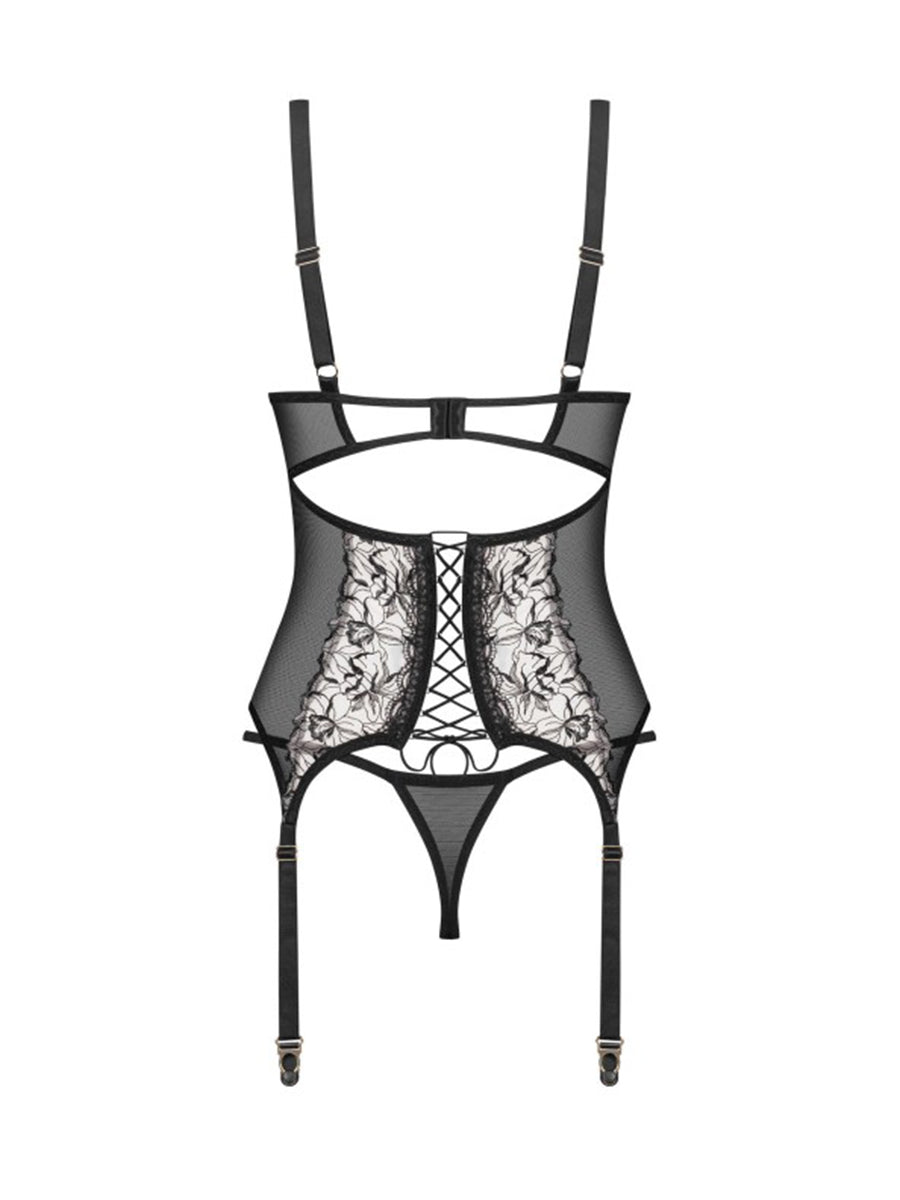 Vila Blanes Corset and Thong - Black